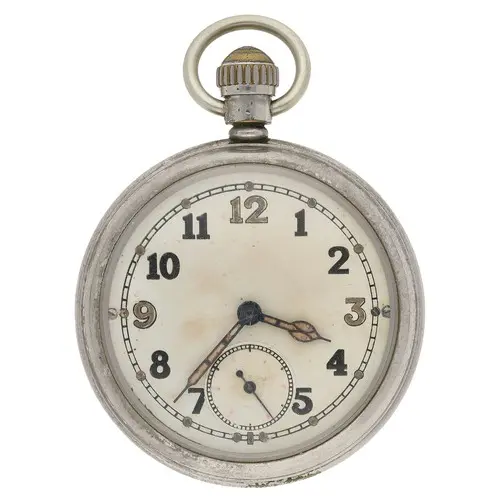 WWII British Military Army issue nickel cased lever pocket w...