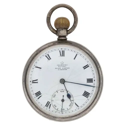 Astral silver lever pocket watch, Birmingham 1918, signed 15...