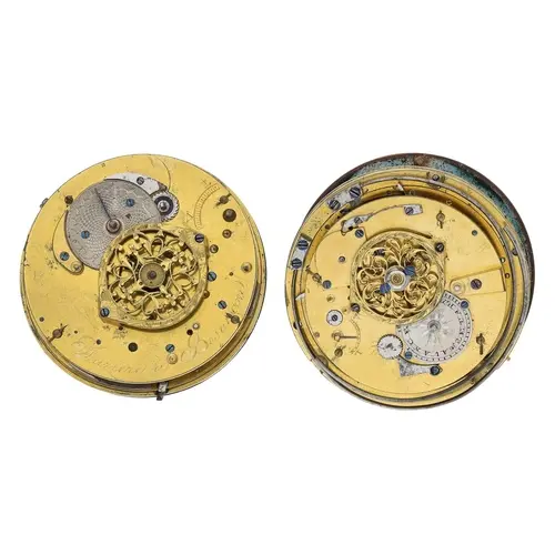 Continental fusee cylinder repeating calendar pocket watch m...