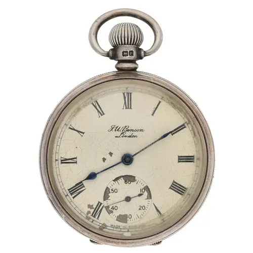 Smiths for J.W. Benson silver lever pocket watch, Birmingham...