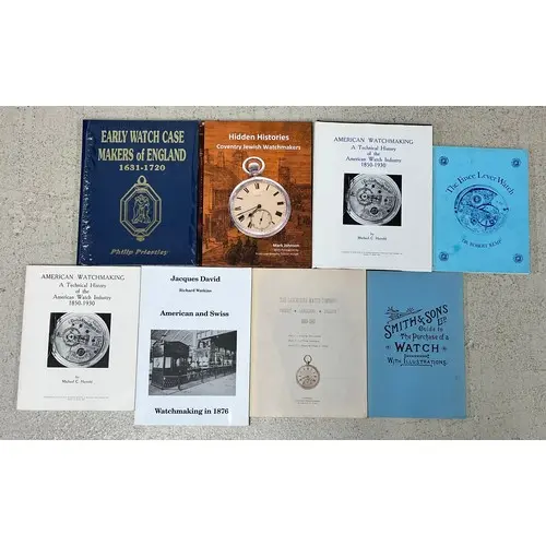 Eight reference books relating to watches to include Dr. Rob...
