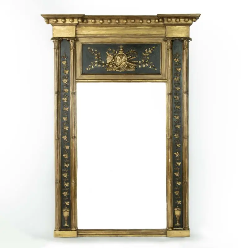 A large Nelson commemorative armorial pier glass