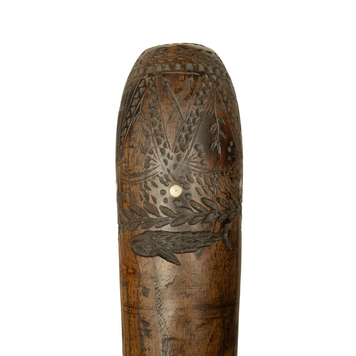 An Anglo-American whaler fid set with a Tudor coin and carved with