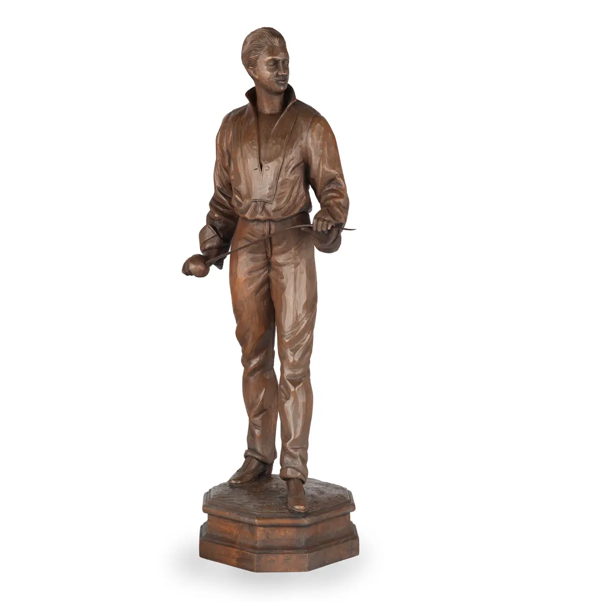 An attractive walnut model of fencer