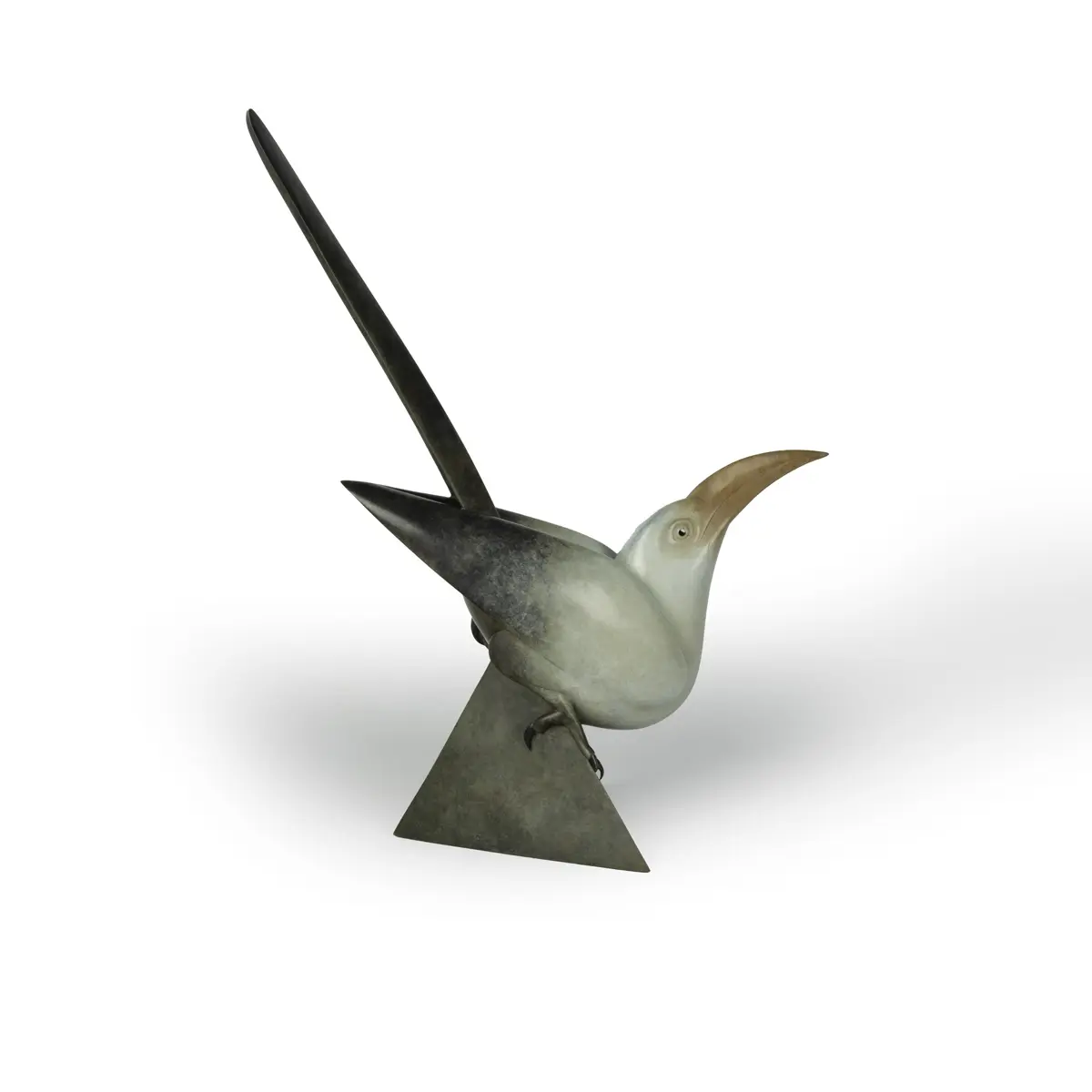 A striking bronze model of a Red-billed Hornbill by Geoffrey Dashwood