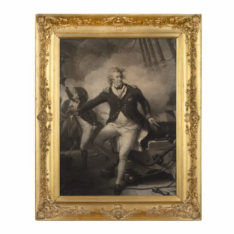 A portrait mezzotint of Admiral Viscount Duncan