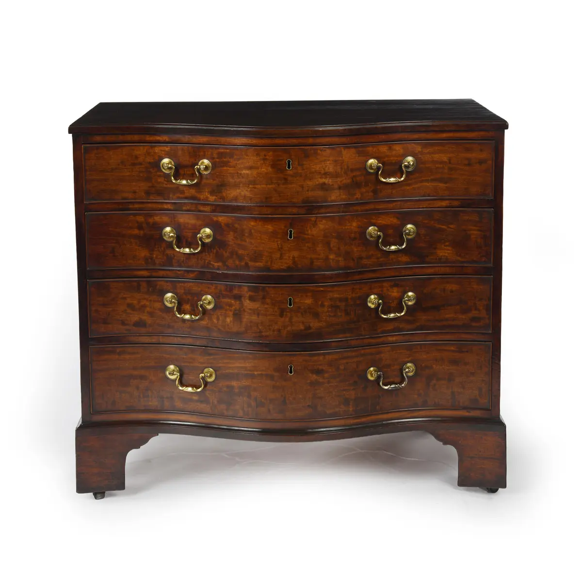 A George III Mahogany Serpentine Chest of Drawers of Outstanding Colour
