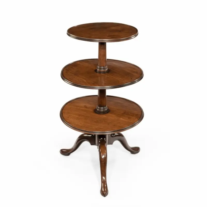 An Early George III three tier mahogany dumb waiter