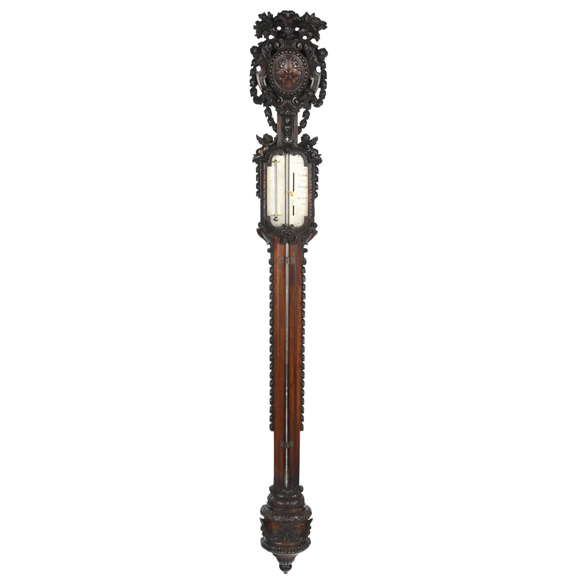 Lord Vernon’s Sudbury Hall lime wood barometer, by J. Braund after