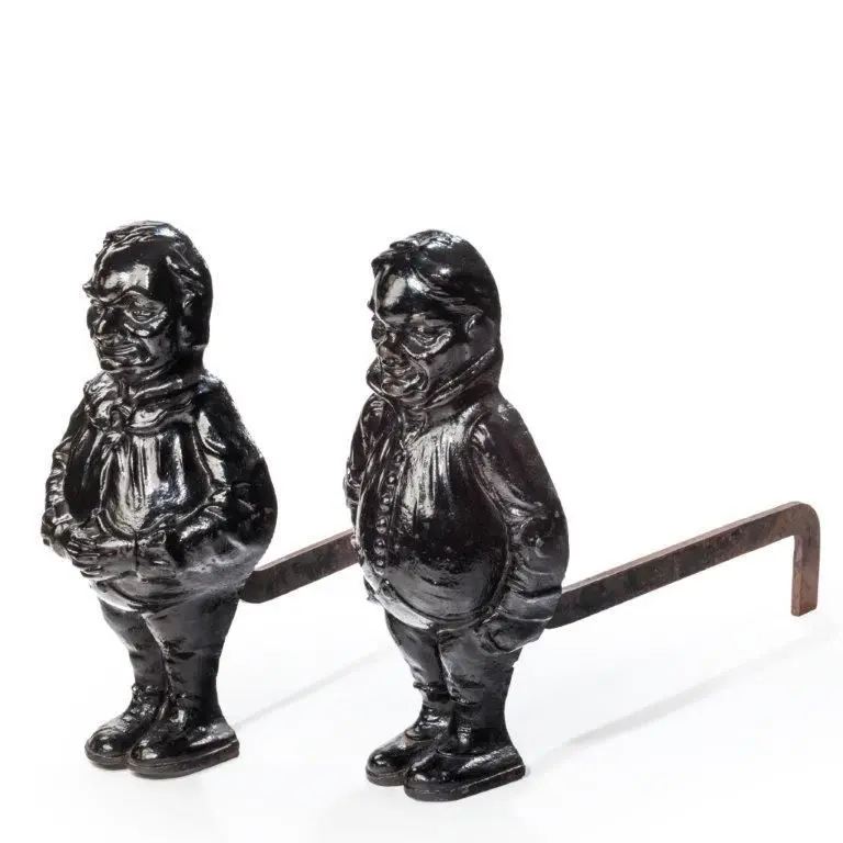 A Pair of cast iron andirons