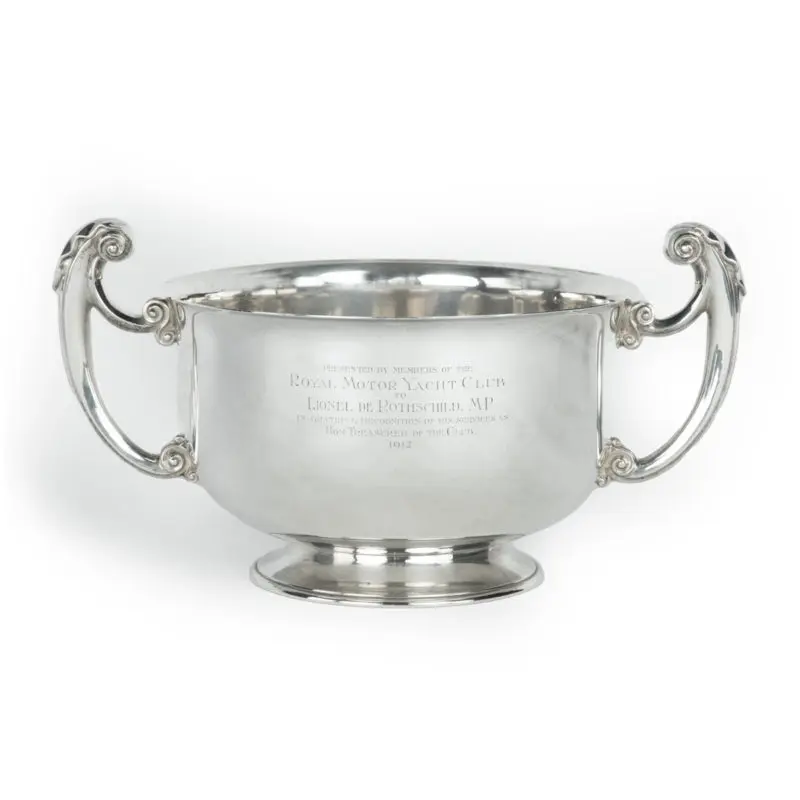 A silver presentation bowl by Mappin and Webb presented to Lionel
