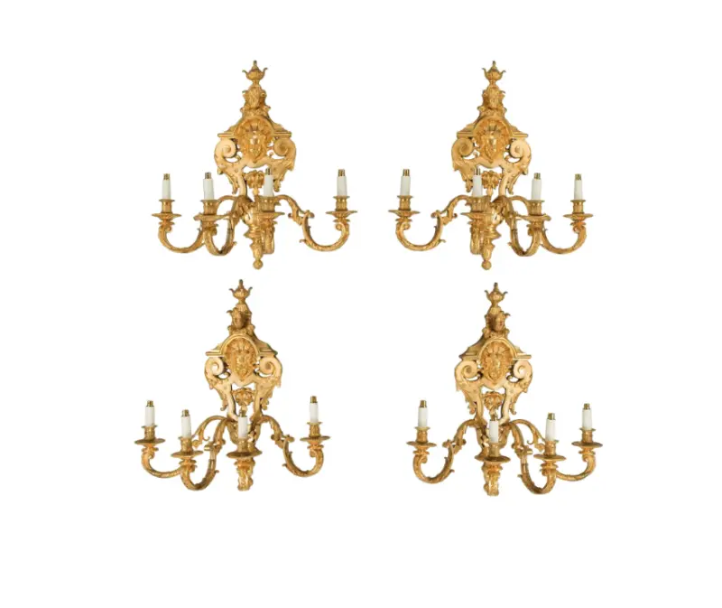 French gilt wall lights