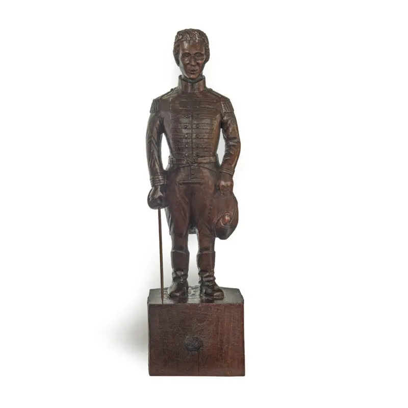 An Anglo-Indian teak carving of Arthur Wellesley, later the Duke of