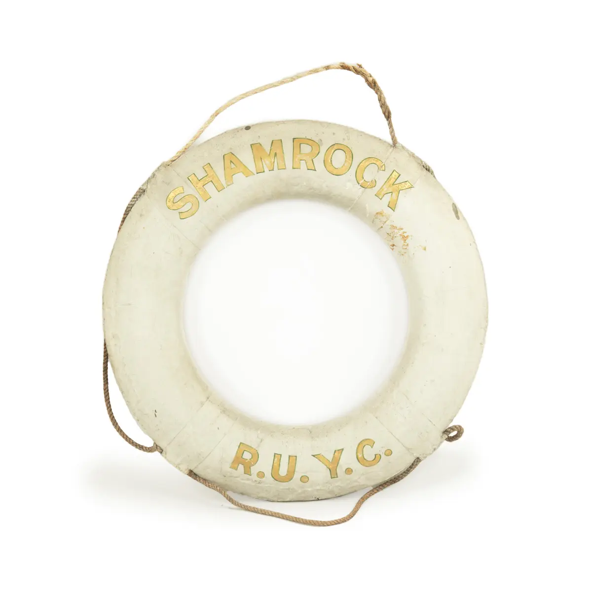 An original life ring from the America’s Cup yacht ‘Shamrock’, Royal