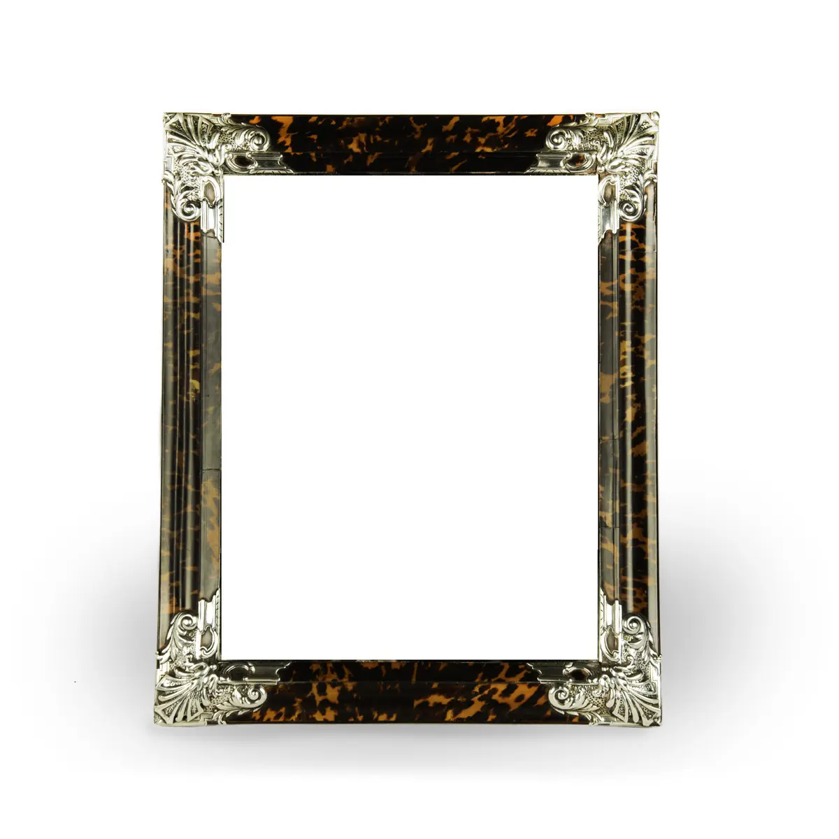 A large Art Deco silver mounted tortoiseshell easel mirror