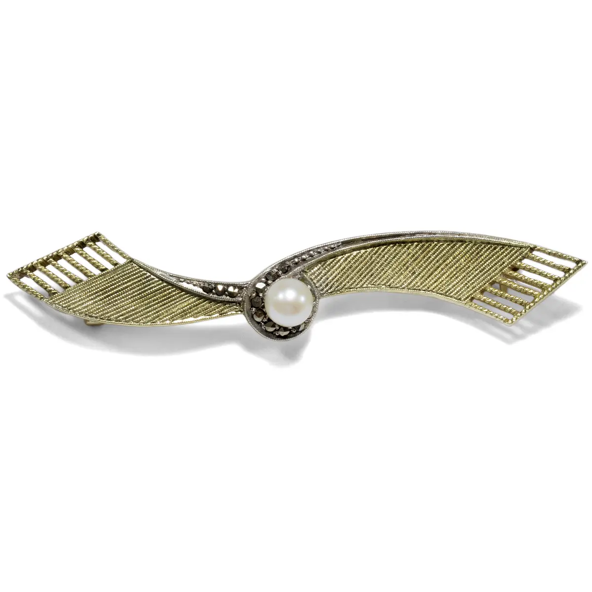 Funny Brooch by Theodor Fahrner With Pearl & Marcasites, Pforzheim ca. 1955
