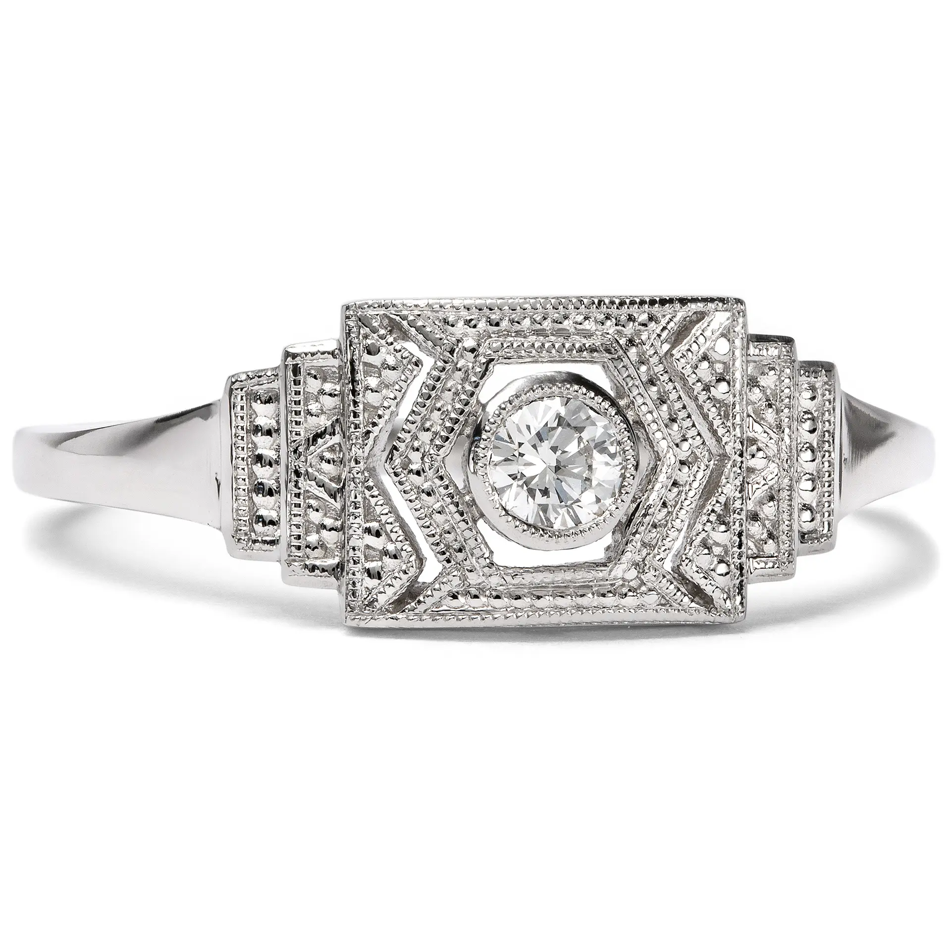 Sustainable Platinum Ring with 0.11 ct Vintage Brilliant, from Our Workshop