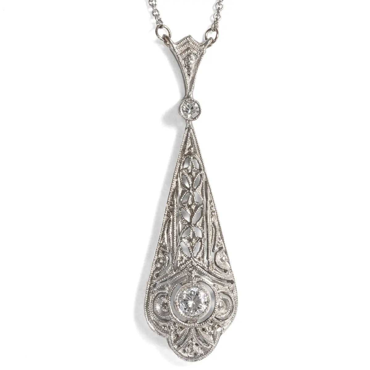 Sustainable Art Deco Style Diamond Necklace, From Our Workshop