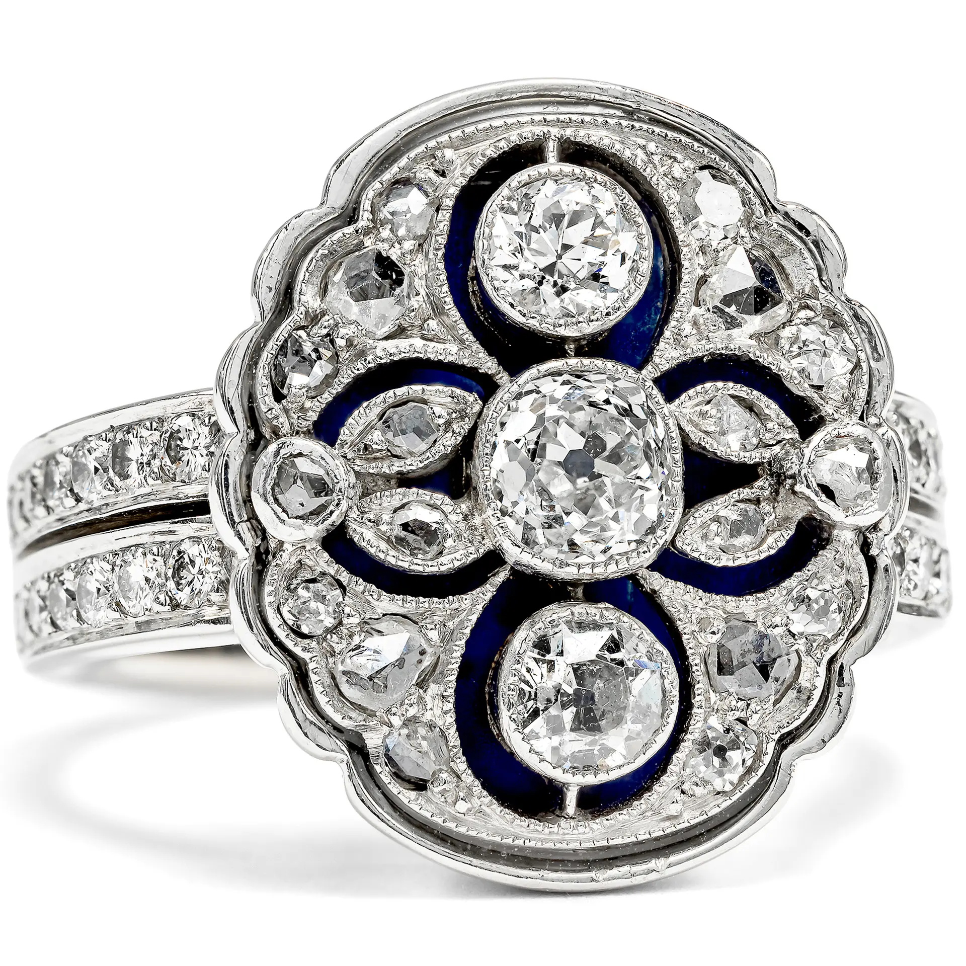 Magnificent Modern Ring with Diamonds & Lapis Lazuli, c. 2000
