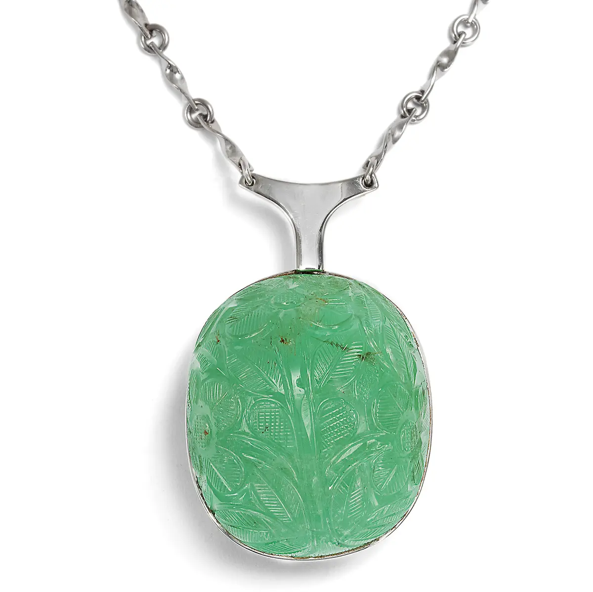 Precious Necklace with Russian Emerald by Bent Gabrielsen, Denmark c. 1975