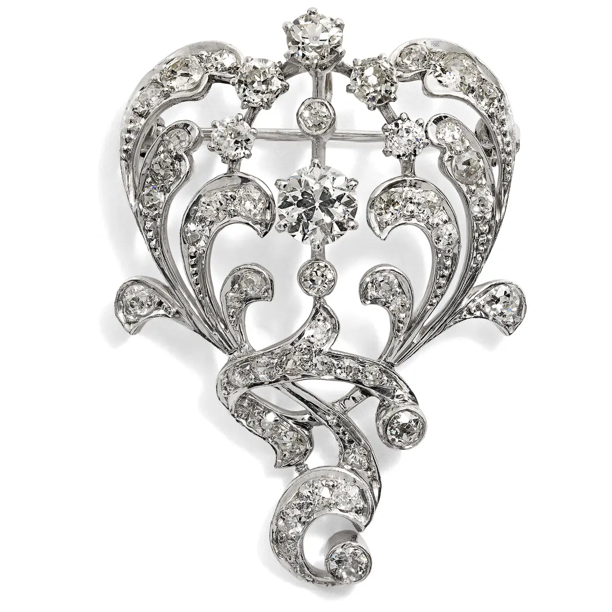 Antique Diamond Pendant-Brooch of the Belle Époque, c. 1900
