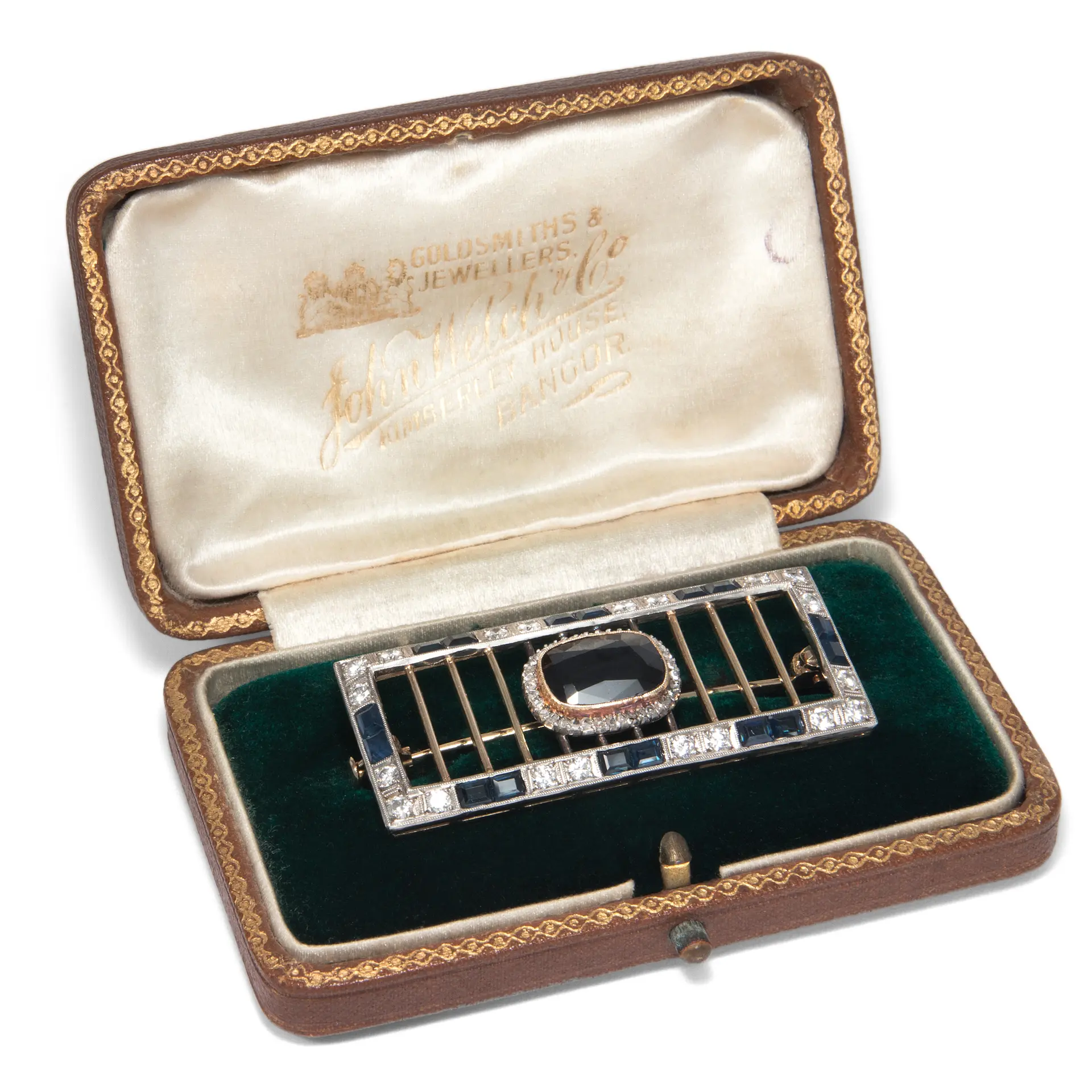 Precious Antique Brooch With Sapphires & Diamonds, Around 1915