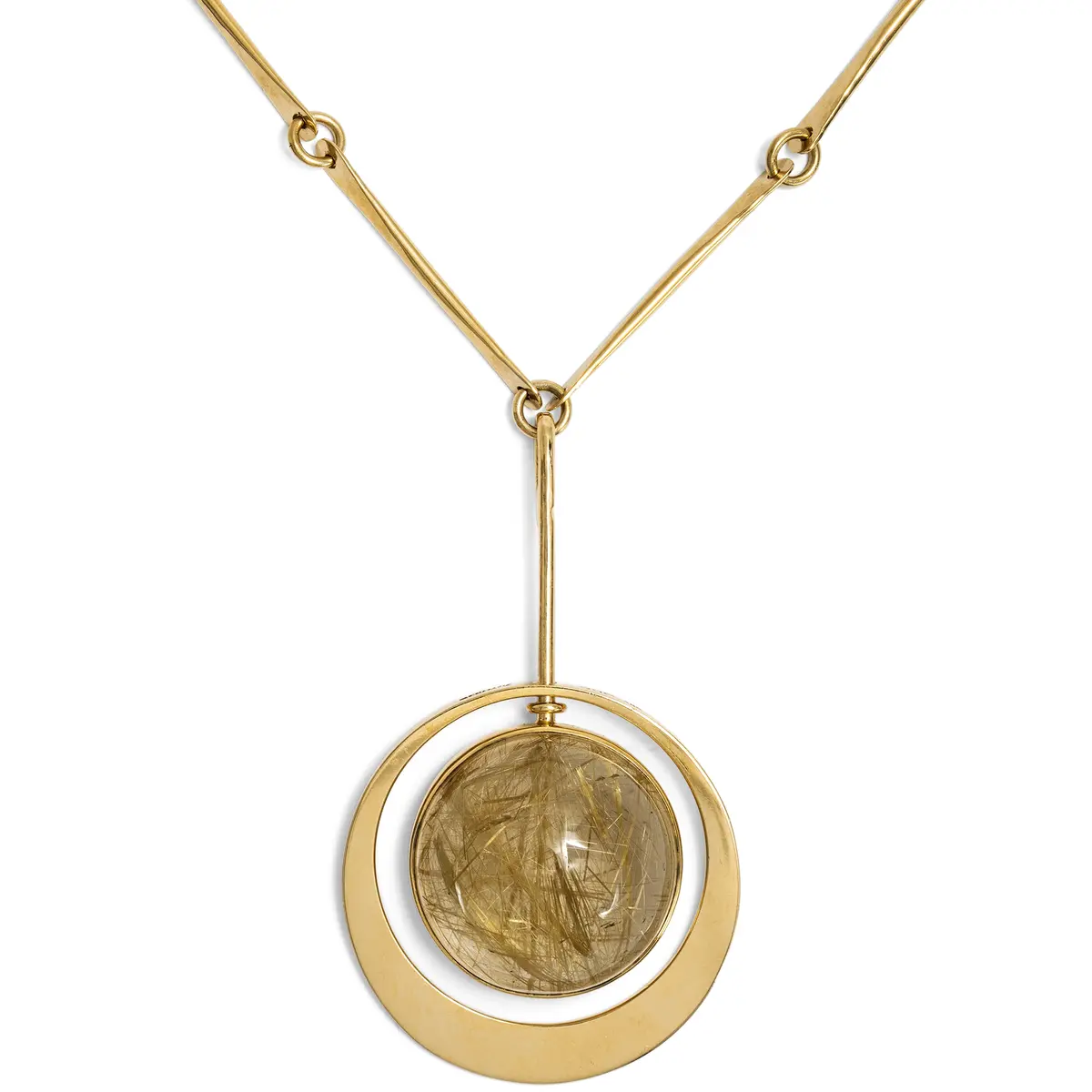Extravagant Vintage Necklace by Bent Gabrielsen Pedersen with Rutile