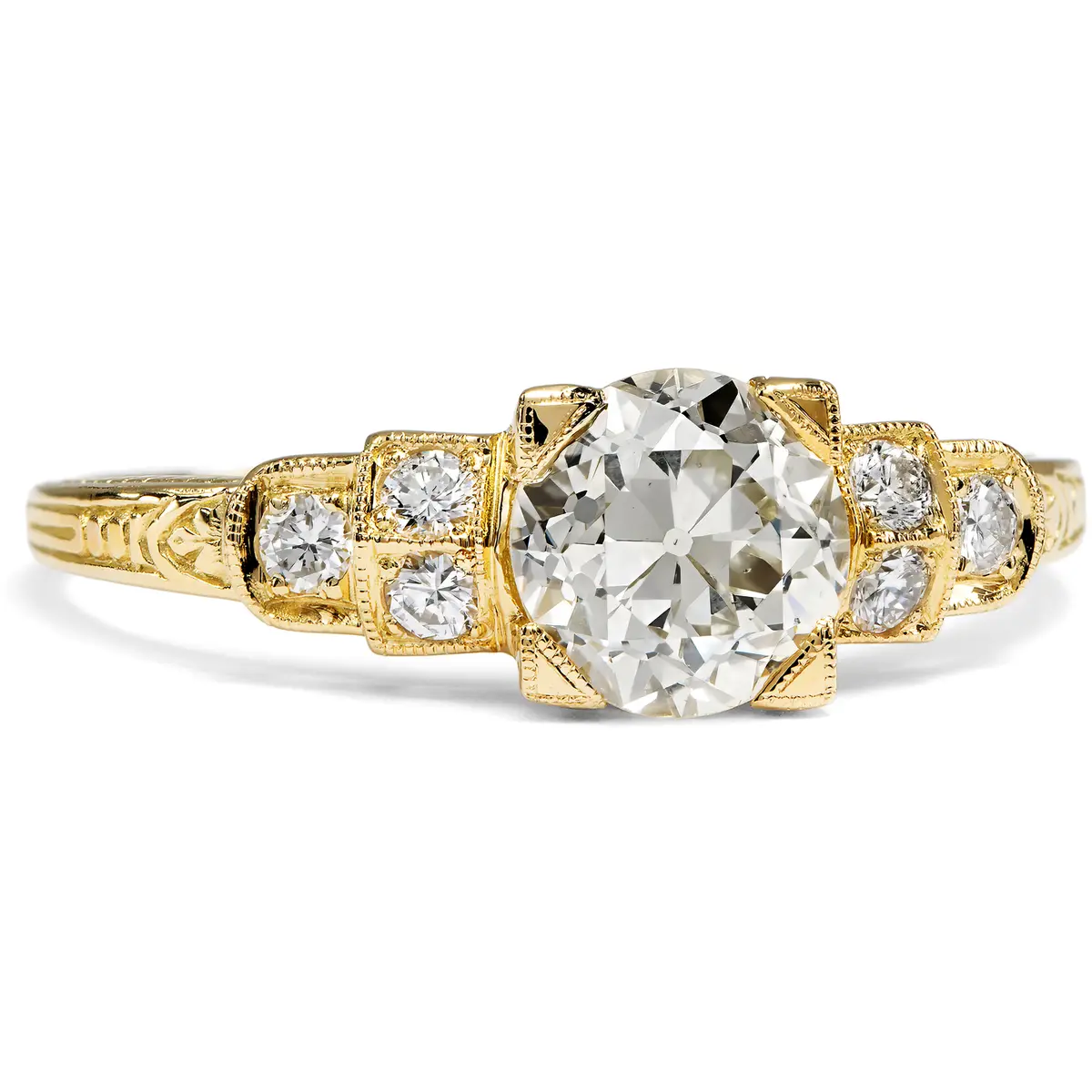 Fine Ring with 1.10 ct "Old European Cut" Diamond, from Our Workshop