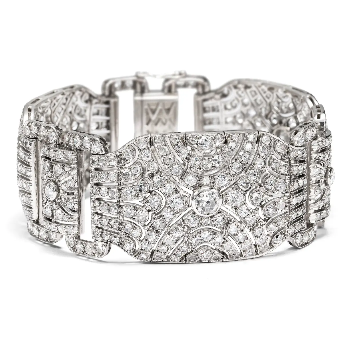 Exquisite Bracelet with 14.10 ct Diamonds in Platinum by Léon Tcherkassy