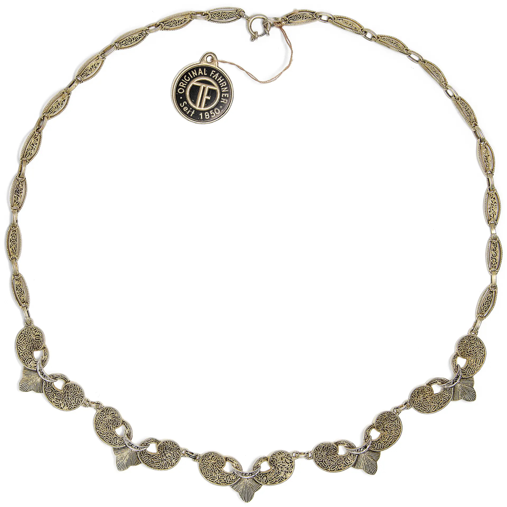 Wonderful Necklace in Gilded Silver by Theodor Fahrner, Germany circa 1955