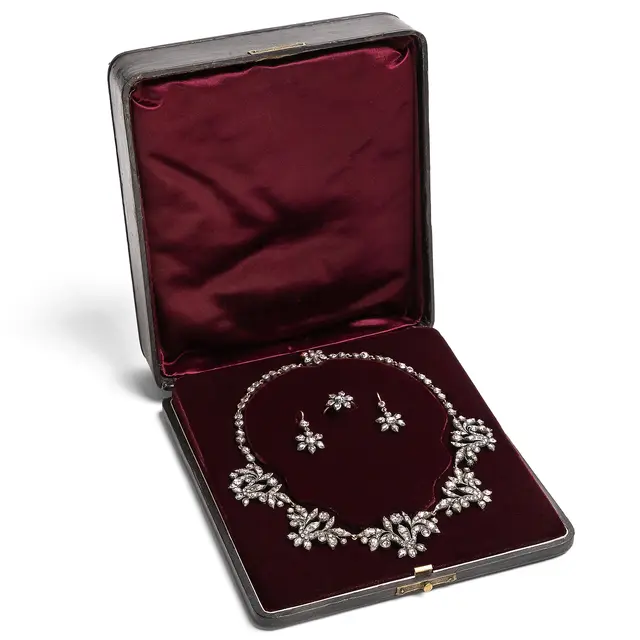 Antique Georgian Diamond Parure in Silver & Gold, c. 1820
