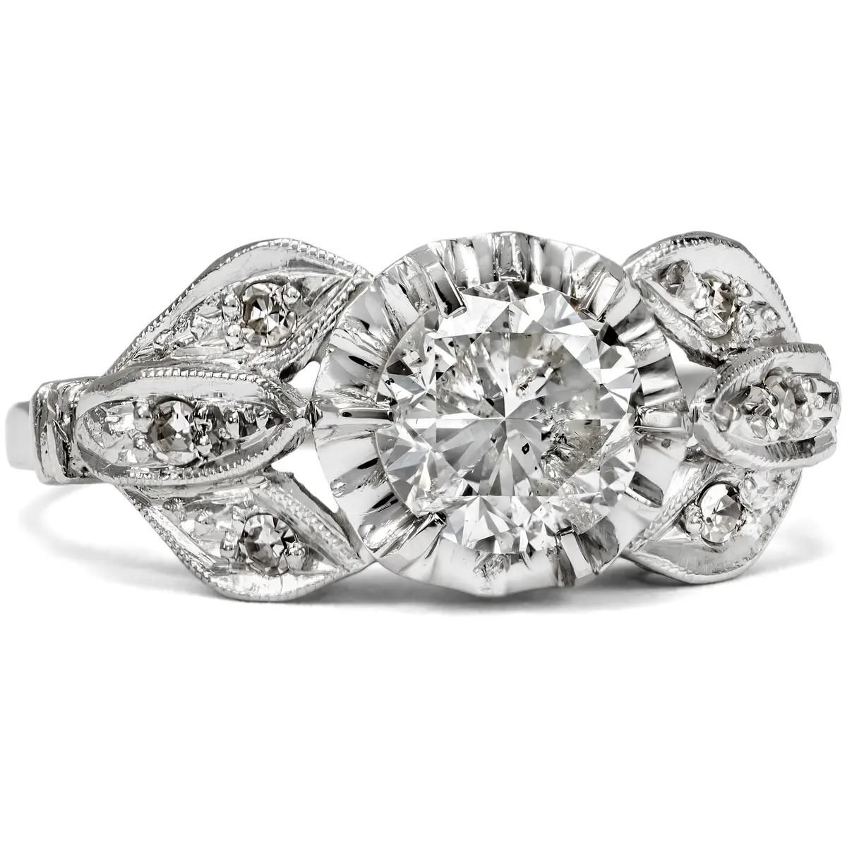 Timeless Vintage Diamond Ring in Platinum, c. 1950