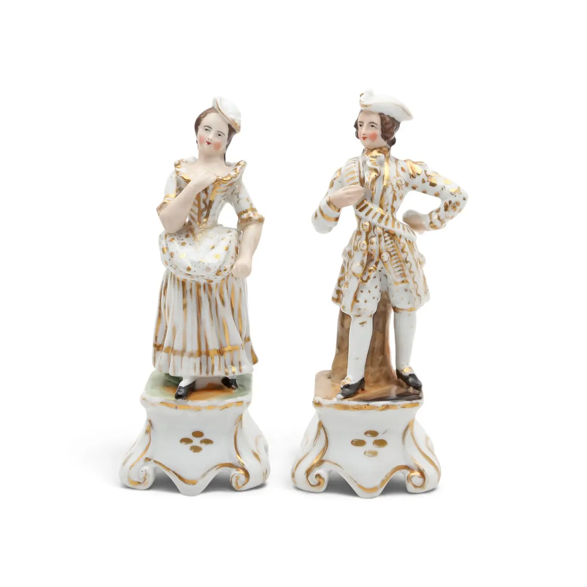 "Galant couple", Old Paris porcelain figures, second half of the 19th Century.