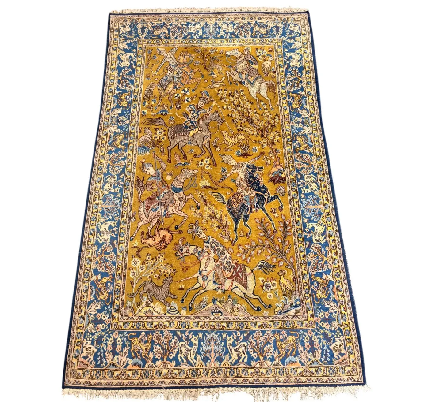 Persian Qum carpet in wool and silk, 20th Century.