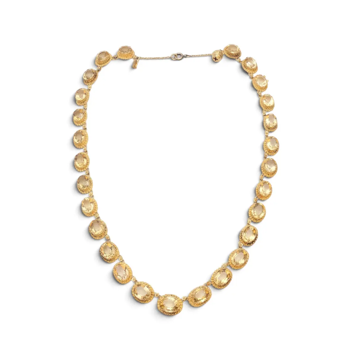 FRENCH gold and citrine choker, first third of the 19th century.