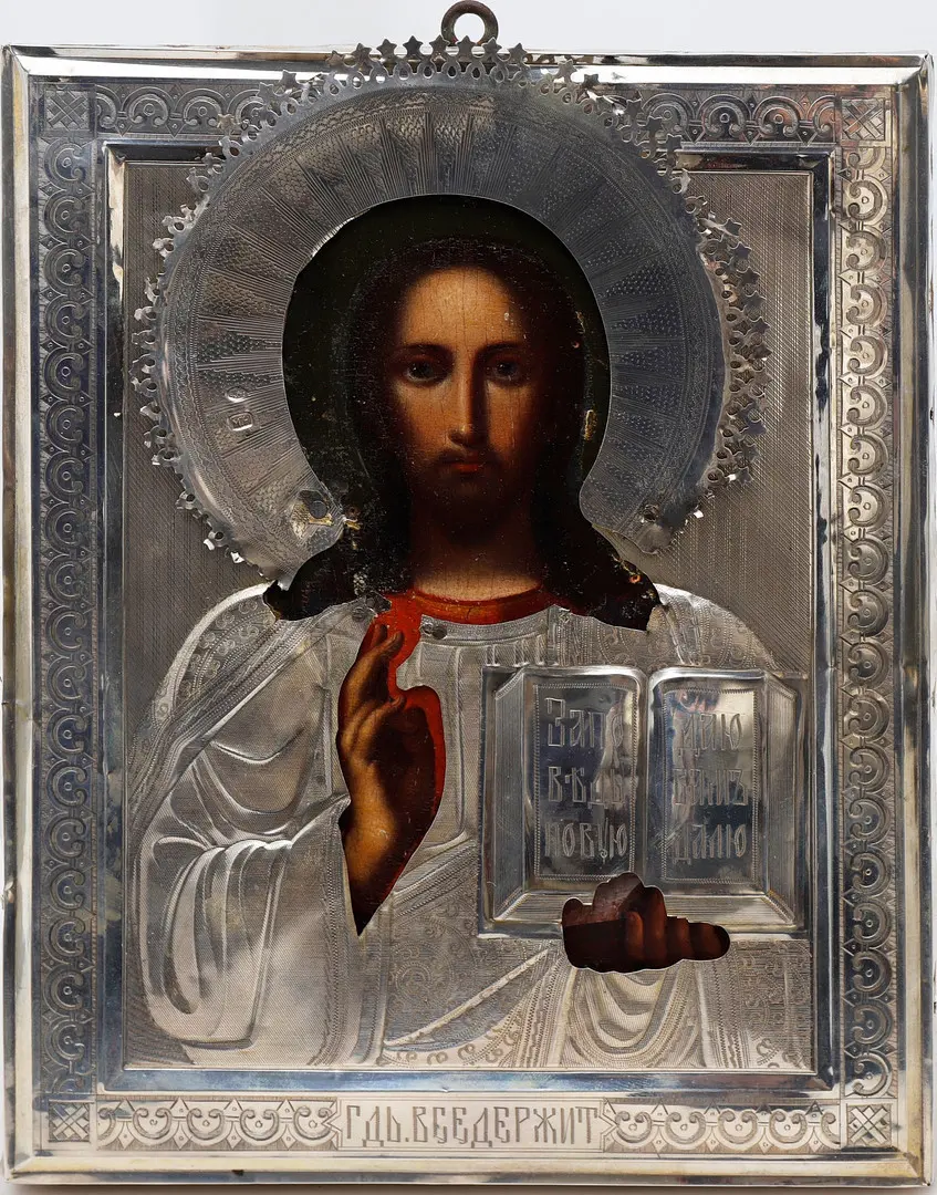 RUSSIAN SCHOOL, 19TH CENTURY. Blessing Christ.
