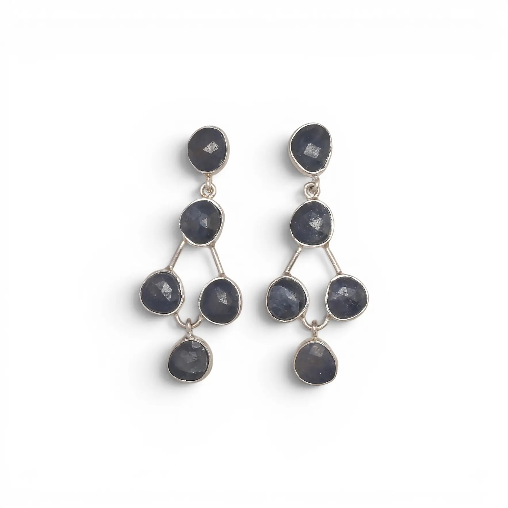 Sapphires long earrings.