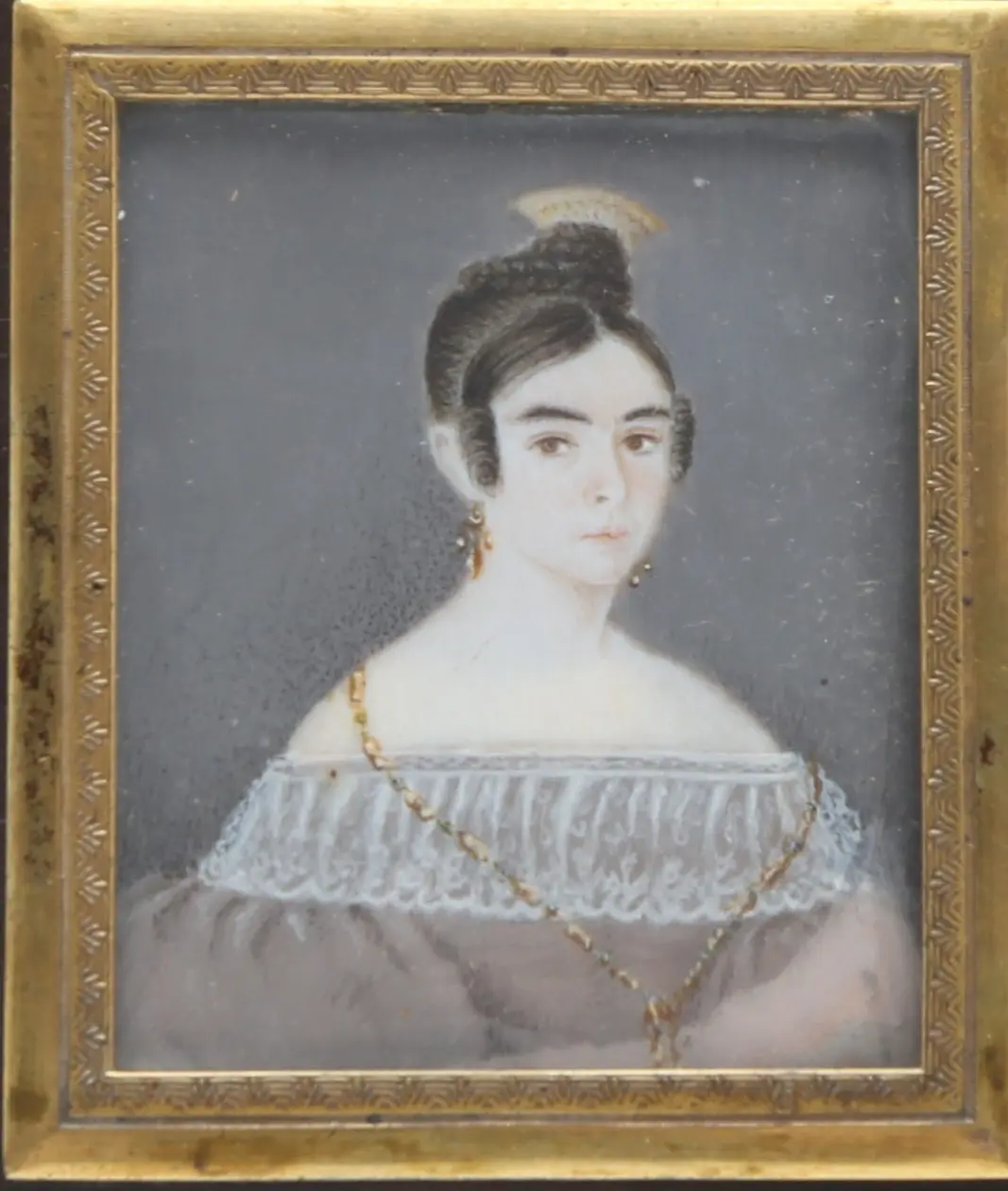 SPANISH SCHOOL, 19TH CENTURY. Young woman with a hair comb.
