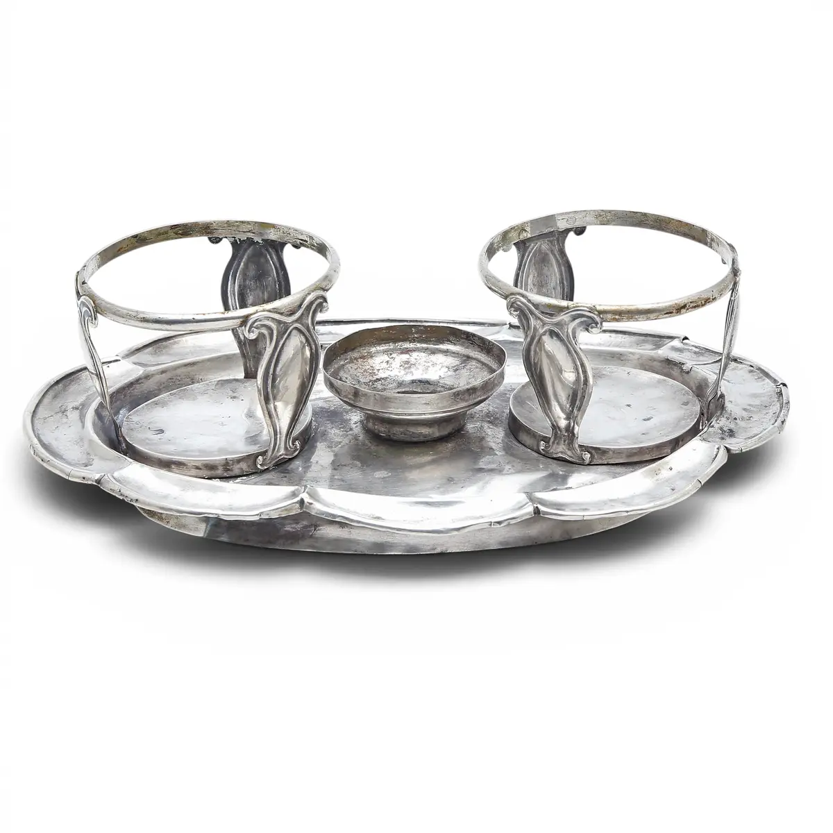 Cruets stand in Barcelona silver, second third of the 19th Century.