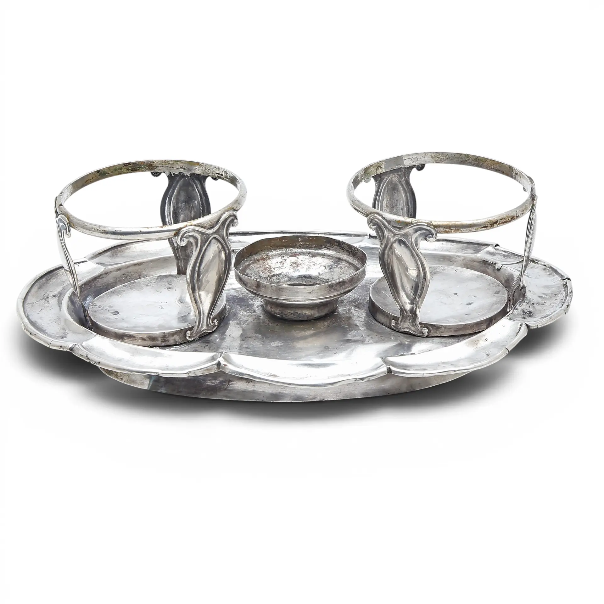 Cruets stand in Barcelona silver, second third of the 19th Century.