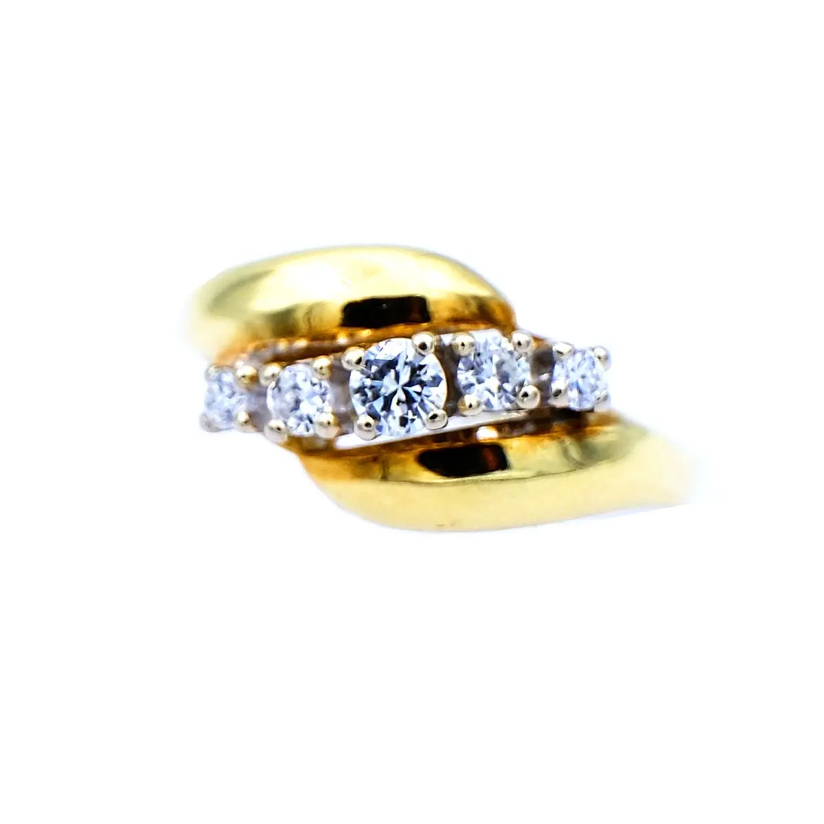 Vintage 0.25 ct Diamant Ring mit 5 Diamanten in 14K Gold