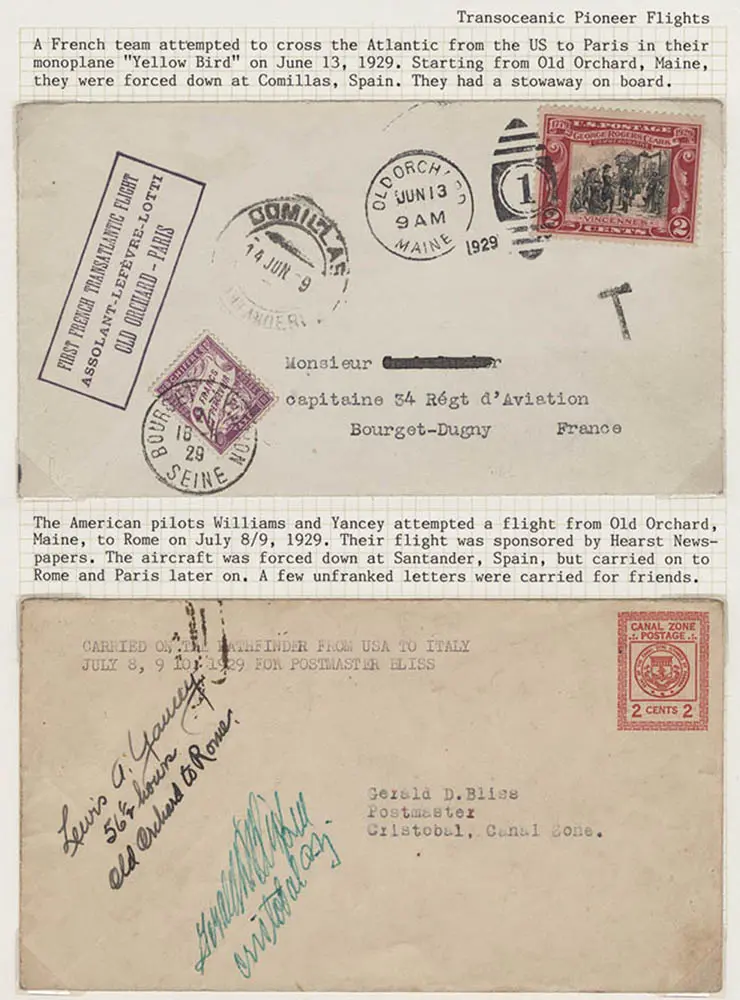 USA 1929 (Jun 13) USA to Paris flight cover bearing...