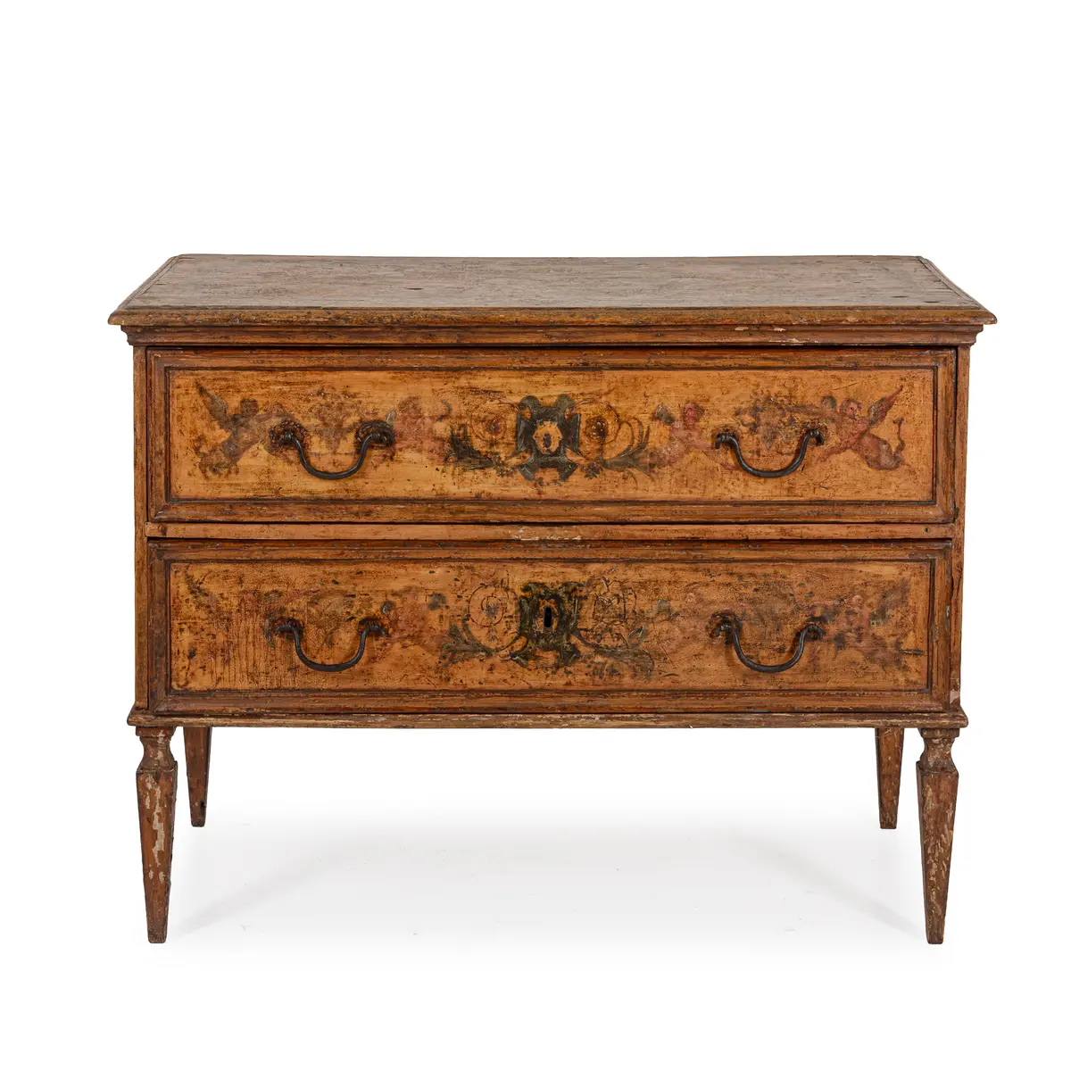 CASSETTONE IN LEGNO DIPINTO, XVIII-XIX SECOLO