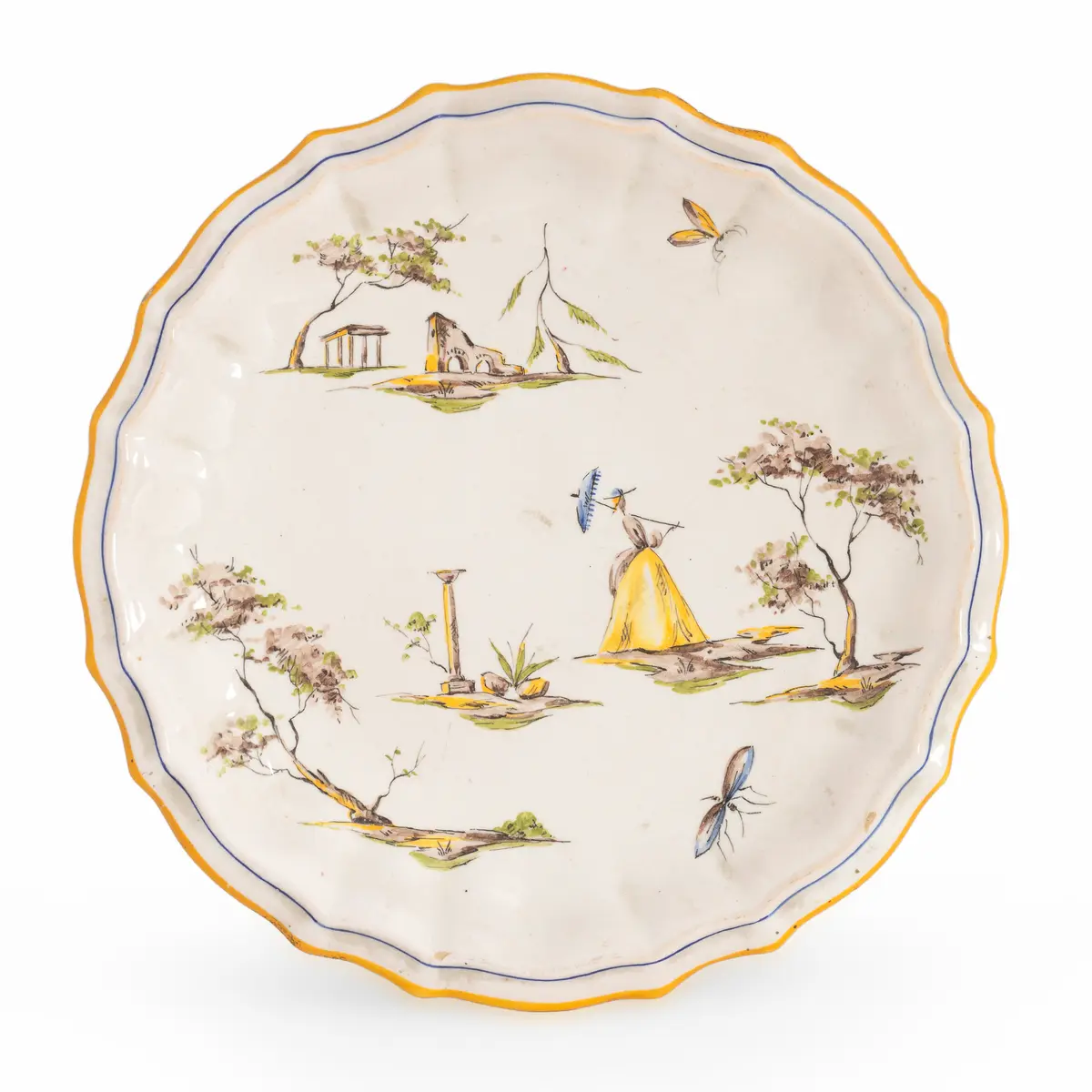 PIATTO IN MAIOLICA POLICROMA, GOFFREDO CASTELLINI, FAENZA, METÀ CIRCA