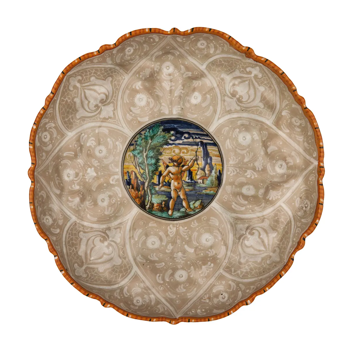 ALZATA IN MAIOLICA POLICROMA, MAIOLICHE ARTISTICHE PESARESI, PESARO