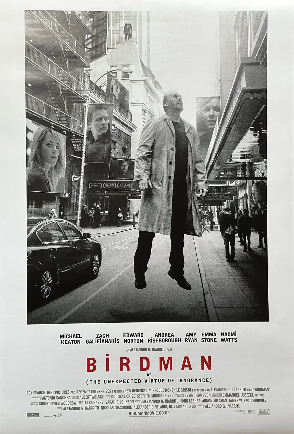 Original BiRDMAN Movie Poster - Michael Keaton - Emma Stone