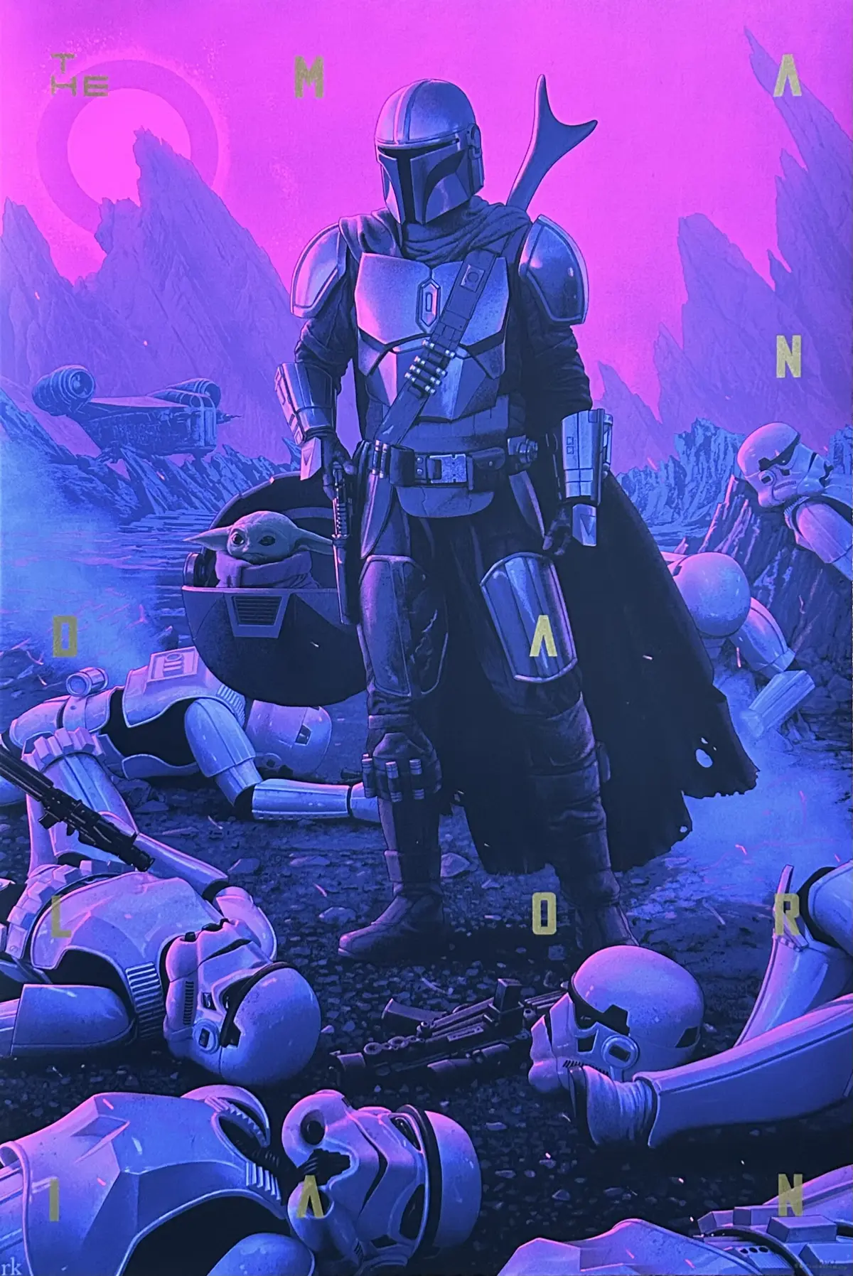 Original Star Wars: The Mandalorian Poster - Grogu - Rory Kurtz