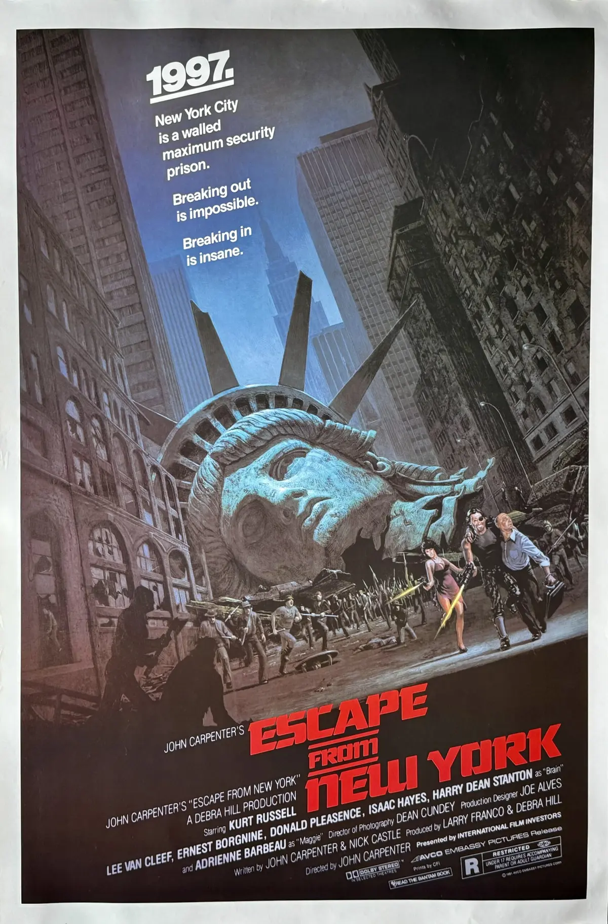 Original Escape From New York Movie Poster - John Carpenter