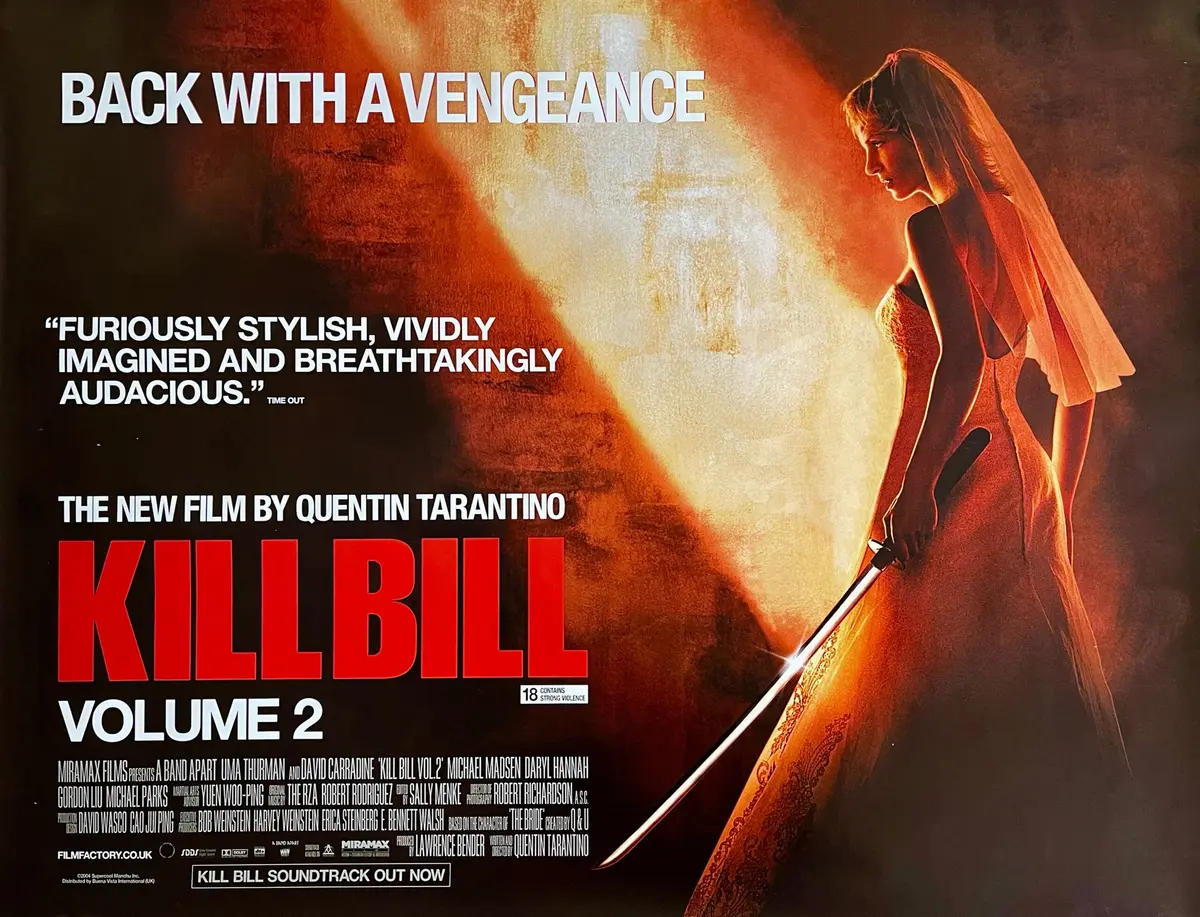 Original Kill Bill: Volume 2 Movie Poster - Quentin Tarantino - Martial Arts