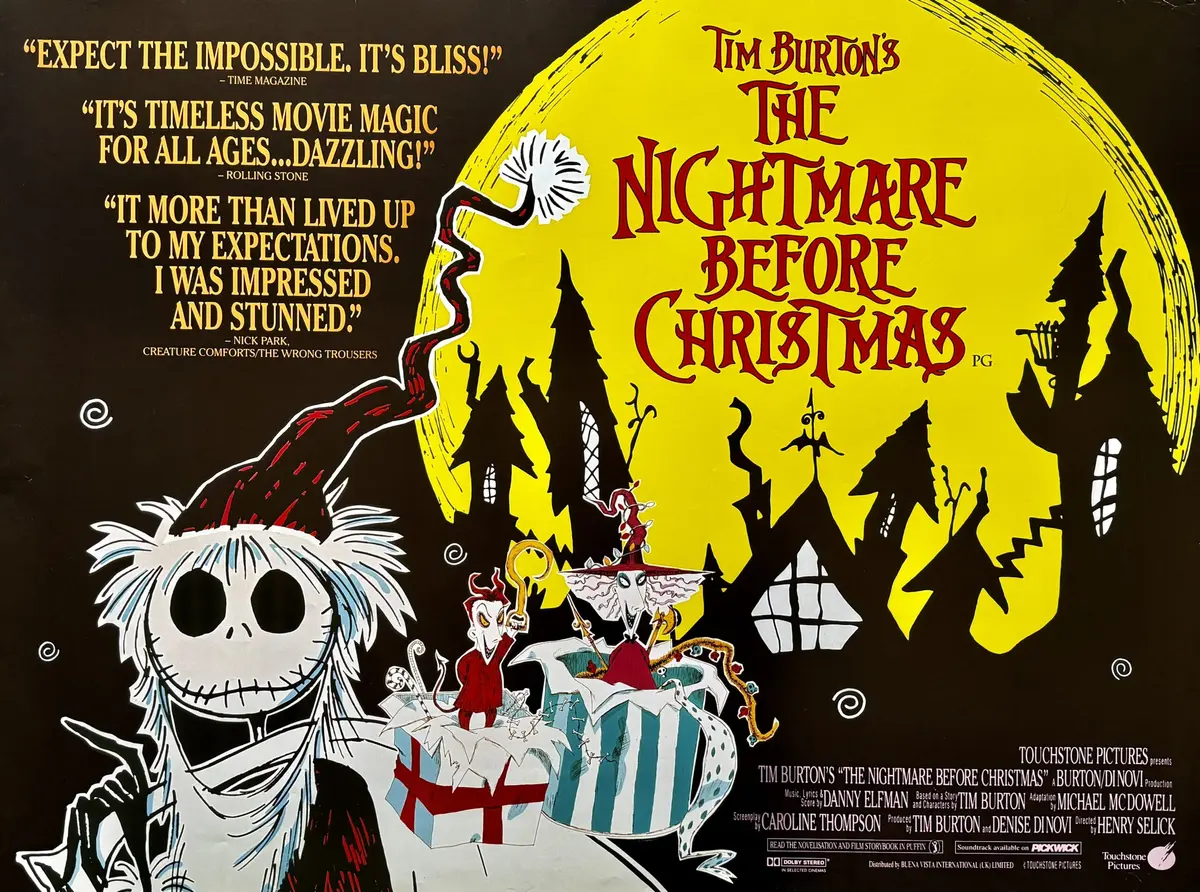 Original Nightmare Before Christmas Movie Poster - Tim Burton